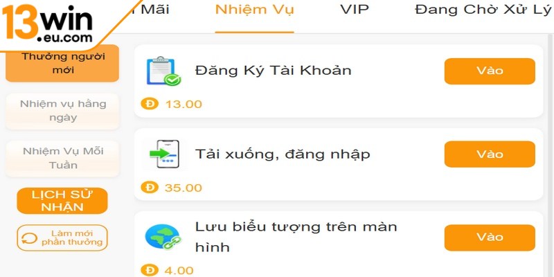 Đáp ứng điều kiện nhận ưu đãi 13WIN thành công